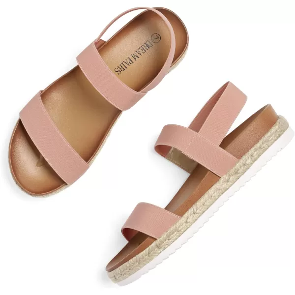 imageDREAM PAIRS Womens Open Toe Espadrille Platform SandalsBlush