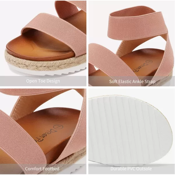 imageDREAM PAIRS Womens Open Toe Espadrille Platform SandalsBlush