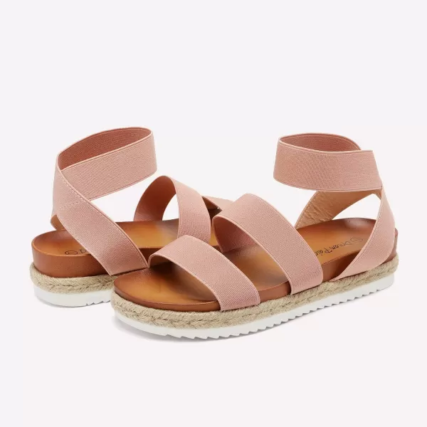imageDREAM PAIRS Womens Open Toe Espadrille Platform SandalsBlush