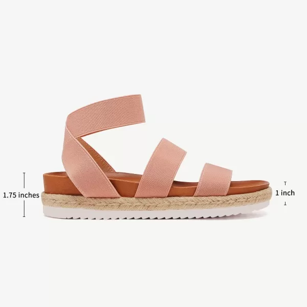 imageDREAM PAIRS Womens Open Toe Espadrille Platform SandalsBlush