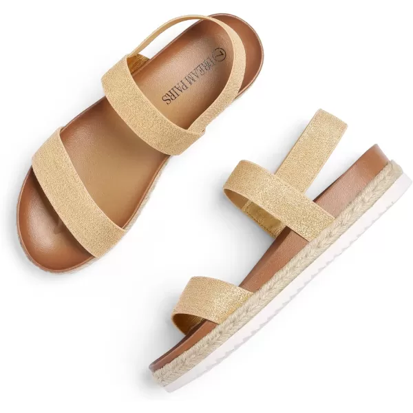 imageDREAM PAIRS Womens Open Toe Espadrille Platform SandalsGold