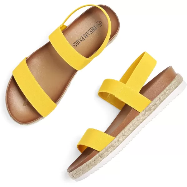 imageDREAM PAIRS Womens Open Toe Espadrille Platform SandalsMustardYellow