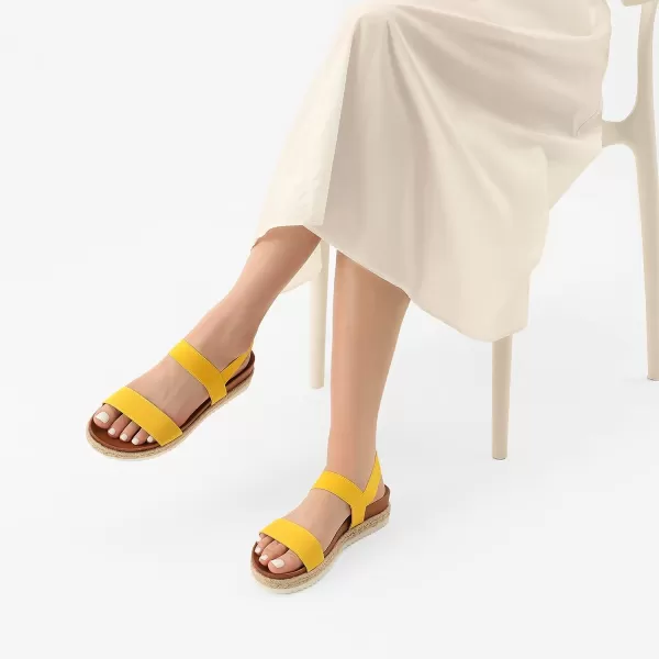 imageDREAM PAIRS Womens Open Toe Espadrille Platform SandalsMustardYellow