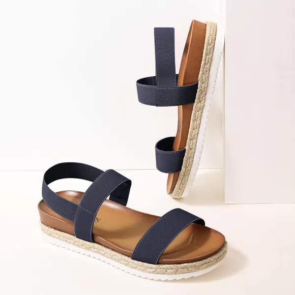 imageDREAM PAIRS Womens Open Toe Espadrille Platform SandalsNavy