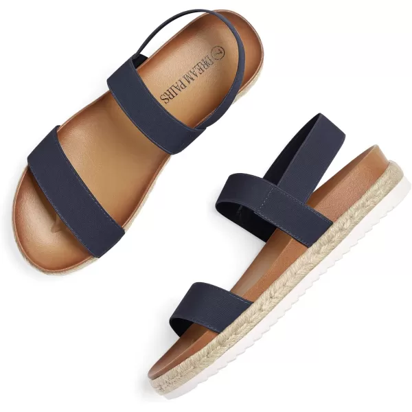 imageDREAM PAIRS Womens Open Toe Espadrille Platform SandalsNavy