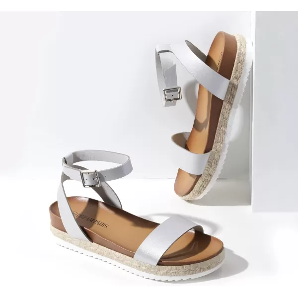 imageDREAM PAIRS Womens Open Toe Espadrille Platform SandalsSilverPu