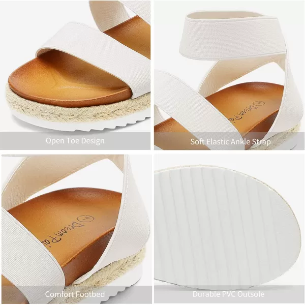 imageDREAM PAIRS Womens Open Toe Espadrille Platform SandalsWhite