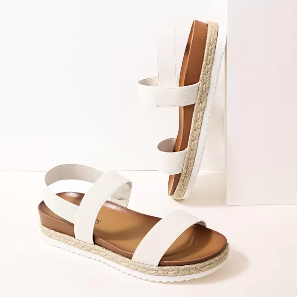 imageDREAM PAIRS Womens Open Toe Espadrille Platform SandalsWhite