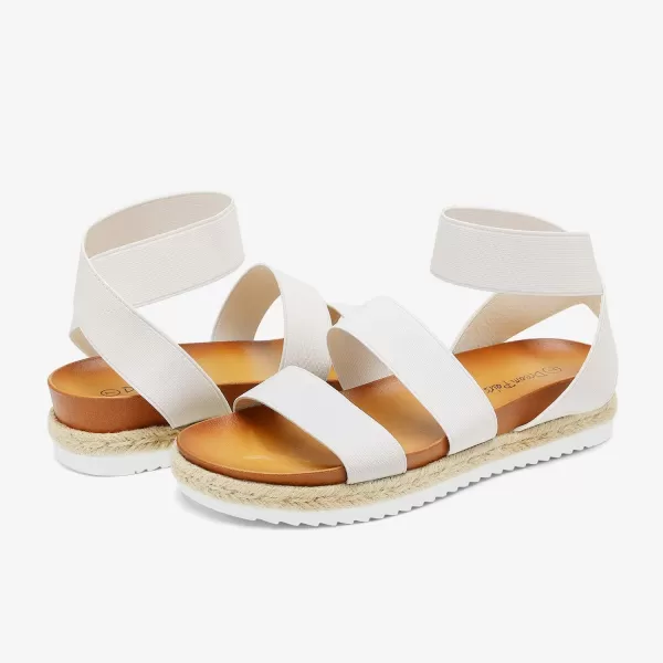 imageDREAM PAIRS Womens Open Toe Espadrille Platform SandalsWhite
