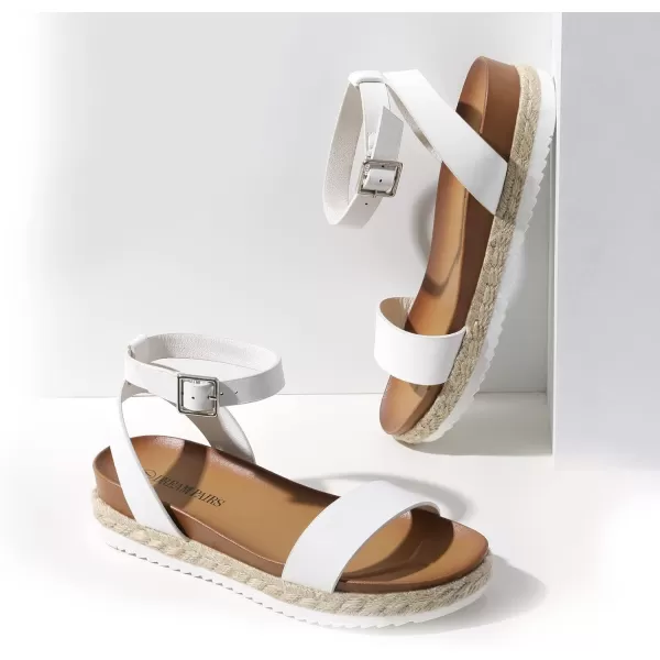 imageDREAM PAIRS Womens Open Toe Espadrille Platform SandalsWhitePu
