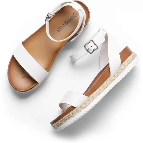 imageDREAM PAIRS Womens Open Toe Espadrille Platform SandalsWhitePu