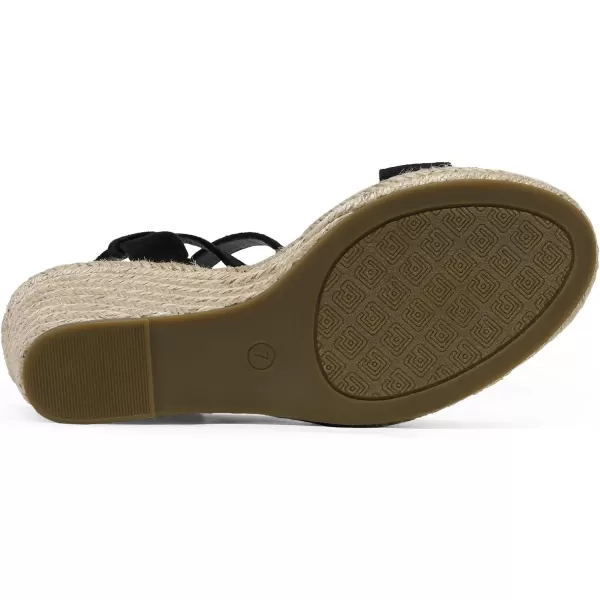 imageDREAM PAIRS Womens Open Toe Espadrilles Dressy Platform Sandals Buckle Ankle Strap Stylish Wedges SandalsBlackSuede