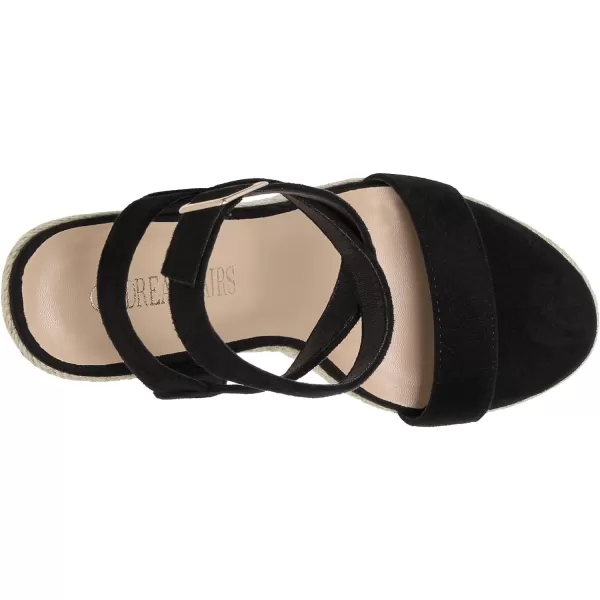 imageDREAM PAIRS Womens Open Toe Espadrilles Dressy Platform Sandals Buckle Ankle Strap Stylish Wedges SandalsBlackSuede