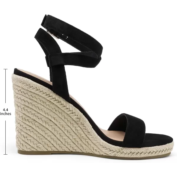 imageDREAM PAIRS Womens Open Toe Espadrilles Dressy Platform Sandals Buckle Ankle Strap Stylish Wedges SandalsBlackSuede