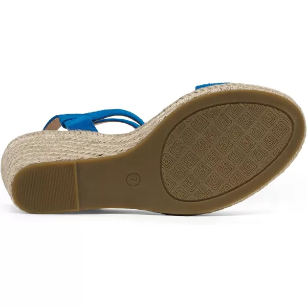 imageDREAM PAIRS Womens Open Toe Espadrilles Dressy Platform Sandals Buckle Ankle Strap Stylish Wedges SandalsBlueSuede