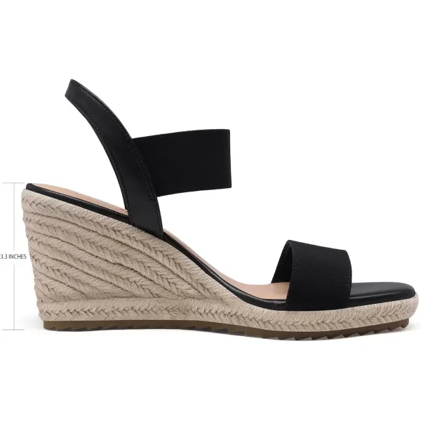 imageDREAM PAIRS Womens Open Toe Espadrilles Dressy Platform Sandals Slip on Elastic Ankle Strap Wedges SandalsBlack
