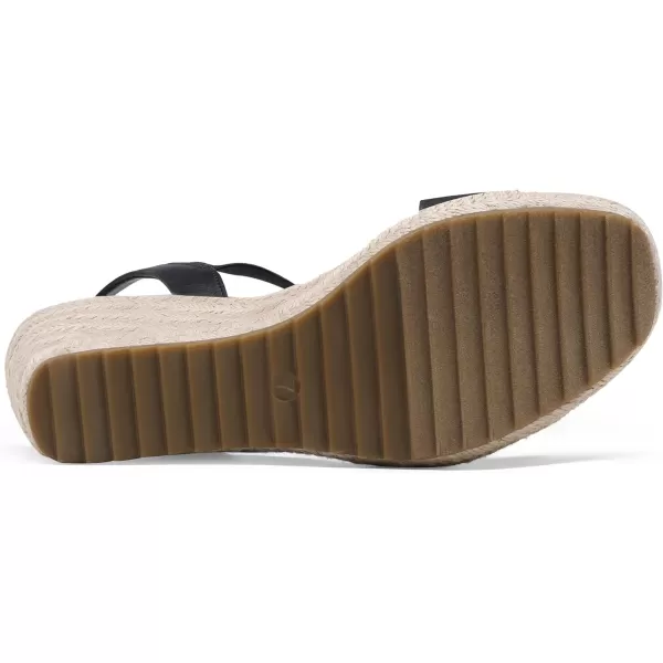 imageDREAM PAIRS Womens Open Toe Espadrilles Dressy Platform Sandals Slip on Elastic Ankle Strap Wedges SandalsBlack