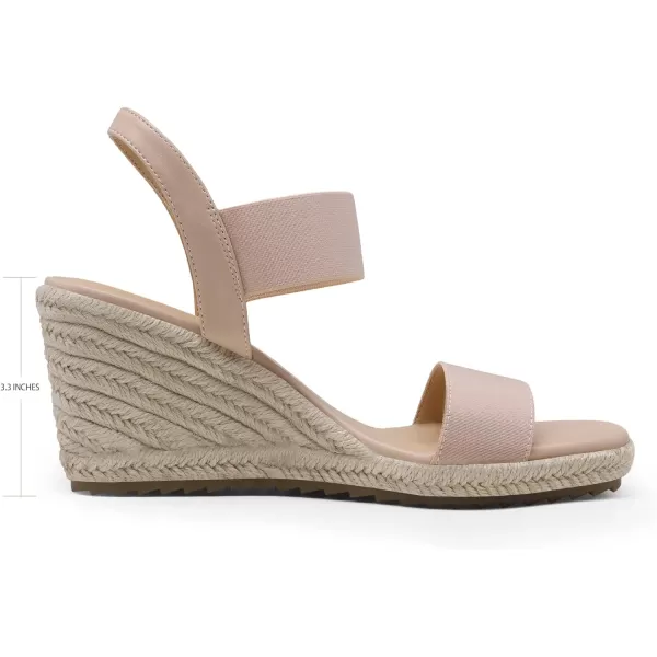 imageDREAM PAIRS Womens Open Toe Espadrilles Dressy Platform Sandals Slip on Elastic Ankle Strap Wedges SandalsBlush