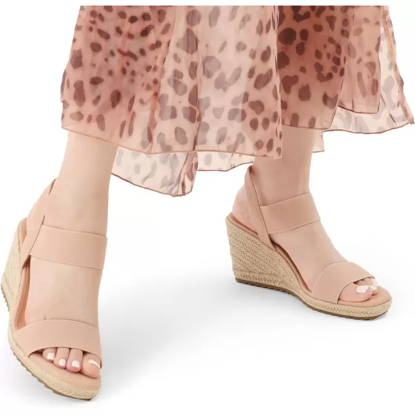 imageDREAM PAIRS Womens Open Toe Espadrilles Dressy Platform Sandals Slip on Elastic Ankle Strap Wedges SandalsBlush