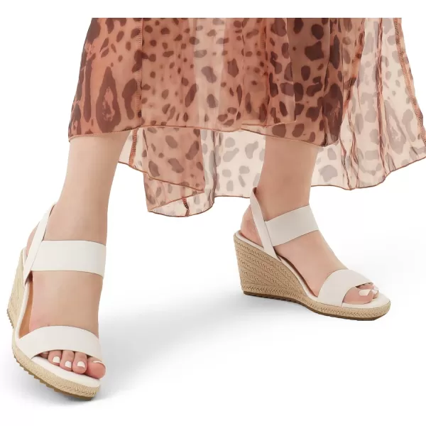 imageDREAM PAIRS Womens Open Toe Espadrilles Dressy Platform Sandals Slip on Elastic Ankle Strap Wedges SandalsWhite