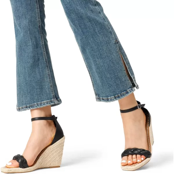 imageDREAM PAIRS Womens Open Toe Espadrilles Wedges Ankle Straps High Heels Platform Dressy SandalsBlack Braided