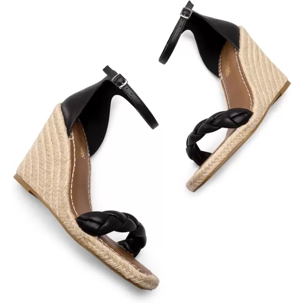 imageDREAM PAIRS Womens Open Toe Espadrilles Wedges Ankle Straps High Heels Platform Dressy SandalsBlack Braided