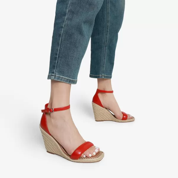 imageDREAM PAIRS Womens Open Toe Espadrilles Wedges Ankle Straps High Heels Platform Dressy SandalsRed