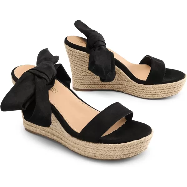 imageDREAM PAIRS Womens Open Toe Espadrilles Wedges Tie Lace Up Cute Ankle Strap Platform Sandals Dressy ShoesBlack