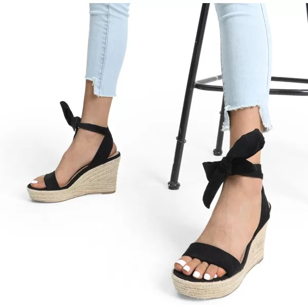 imageDREAM PAIRS Womens Open Toe Espadrilles Wedges Tie Lace Up Cute Ankle Strap Platform Sandals Dressy ShoesBlack