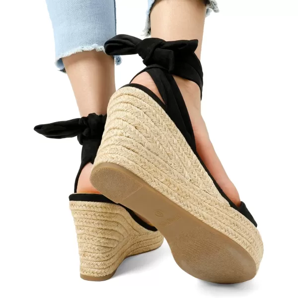 imageDREAM PAIRS Womens Open Toe Espadrilles Wedges Tie Lace Up Cute Ankle Strap Platform Sandals Dressy ShoesBlack