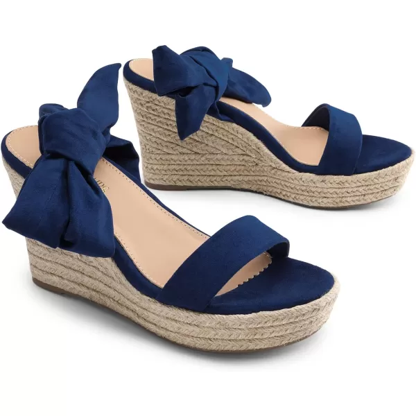 imageDREAM PAIRS Womens Open Toe Espadrilles Wedges Tie Lace Up Cute Ankle Strap Platform Sandals Dressy ShoesNavy