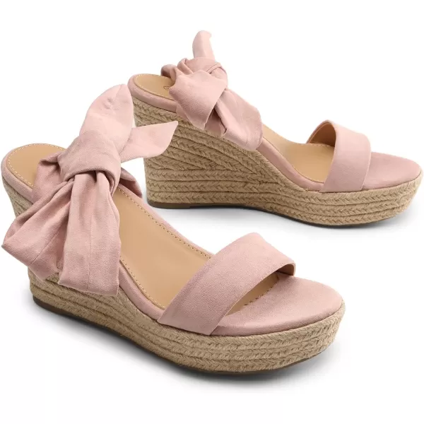imageDREAM PAIRS Womens Open Toe Espadrilles Wedges Tie Lace Up Cute Ankle Strap Platform Sandals Dressy ShoesPink