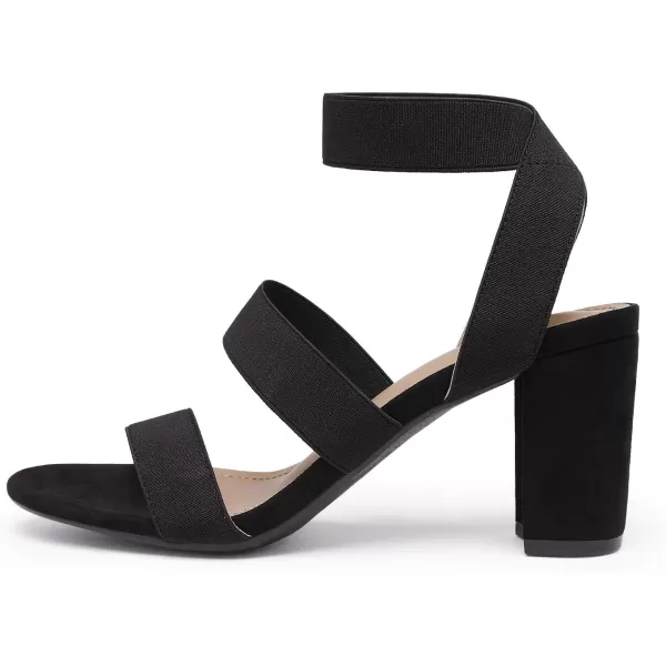 imageDREAM PAIRS Womens Open Toe High Chunky Elastic Strap Dress Heel SandalsBlack