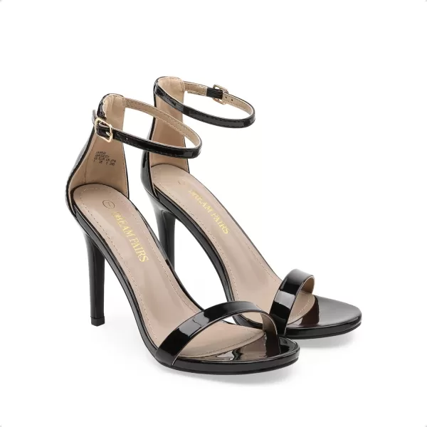 imageDREAM PAIRS Womens Open Toe High Heels Stiletto Heeled Sandals Sexy Dressy ShoesBlackPat