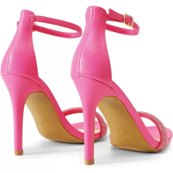 imageDREAM PAIRS Womens Open Toe High Heels Stiletto Heeled Sandals Sexy Dressy ShoesHot Pinkrhinestone