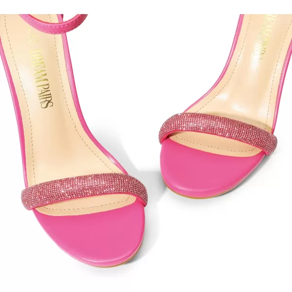 imageDREAM PAIRS Womens Open Toe High Heels Stiletto Heeled Sandals Sexy Dressy ShoesHot Pinkrhinestone