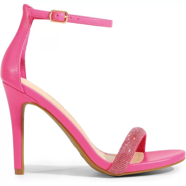 imageDREAM PAIRS Womens Open Toe High Heels Stiletto Heeled Sandals Sexy Dressy ShoesHot Pinkrhinestone