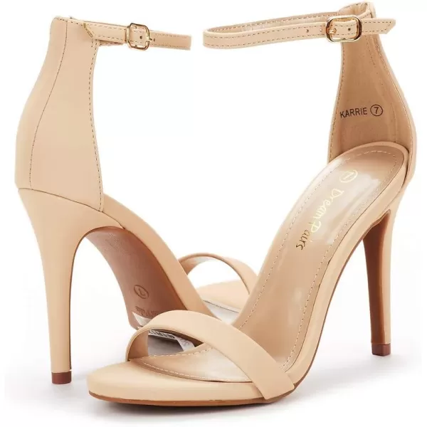 imageDREAM PAIRS Womens Open Toe High Heels Stiletto Heeled Sandals Sexy Dressy ShoesNudeNubuck
