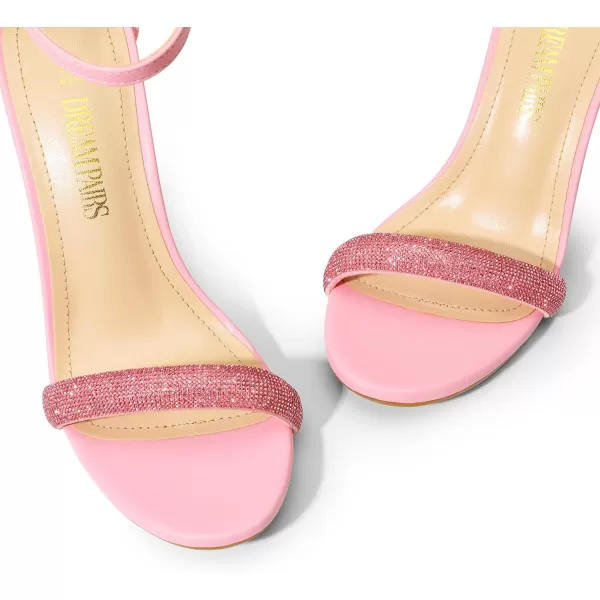 imageDREAM PAIRS Womens Open Toe High Heels Stiletto Heeled Sandals Sexy Dressy ShoesPinkrhinestone