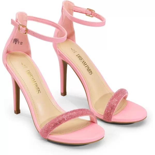 imageDREAM PAIRS Womens Open Toe High Heels Stiletto Heeled Sandals Sexy Dressy ShoesPinkrhinestone