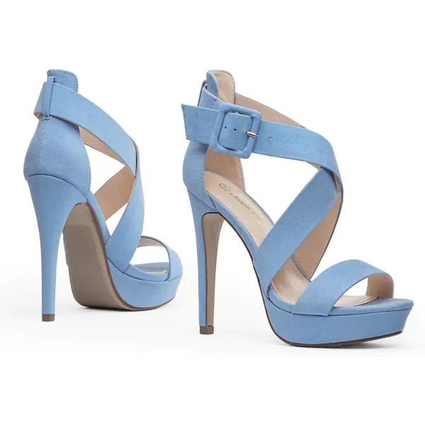imageDREAM PAIRS Womens Open Toe High Stilettos Platform Party Pump Heel Sandals CharlotteCbabyBlueSuede