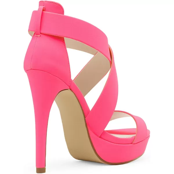 imageDREAM PAIRS Womens Open Toe High Stilettos Platform Party Pump Heel Sandals CharlotteCneonPinkNubuck