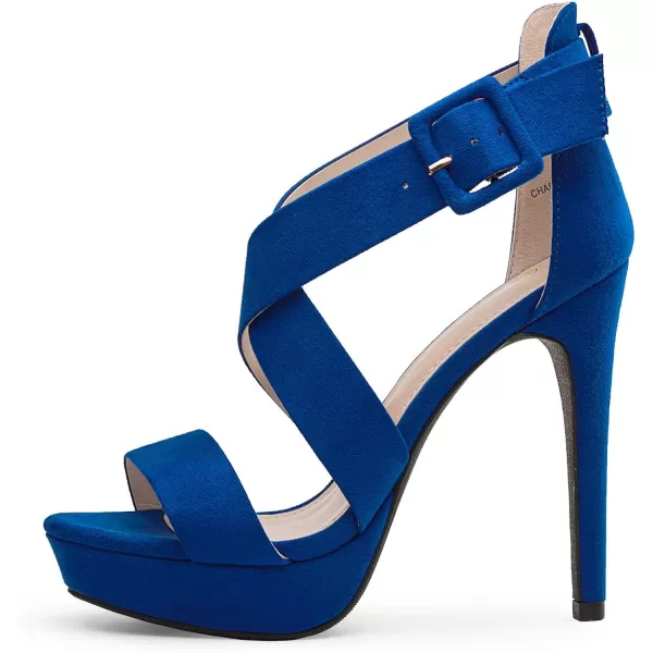imageDREAM PAIRS Womens Open Toe High Stilettos Platform Party Pump Heel Sandals CharlotteCroyalBlueSuede
