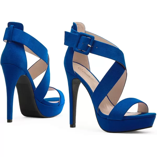 imageDREAM PAIRS Womens Open Toe High Stilettos Platform Party Pump Heel Sandals CharlotteCroyalBlueSuede