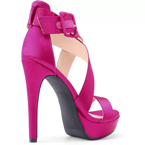 imageDREAM PAIRS Womens Open Toe High Stilettos Platform Party Pump Heel Sandals CharlotteHot Pinksatin