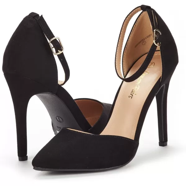 imageDREAM PAIRS Womens OppointedLacey Pump ShoeBlack Suede