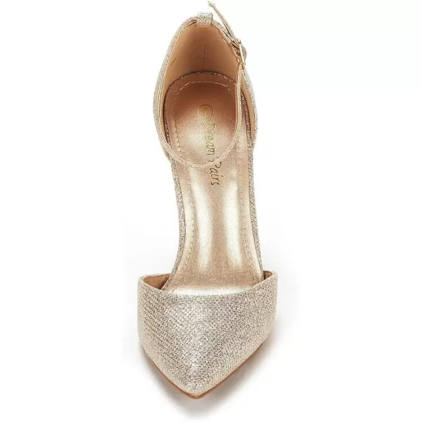 imageDREAM PAIRS Womens OppointedLacey Pump ShoeGold Glitter