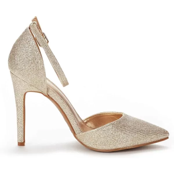 imageDREAM PAIRS Womens OppointedLacey Pump ShoeGold Glitter