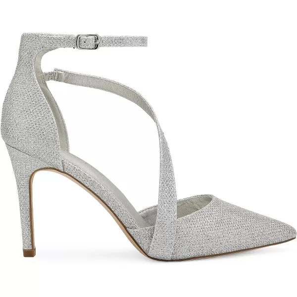 imageDREAM PAIRS Womens OppointedLacey Pump ShoeHollynsilverGlitter