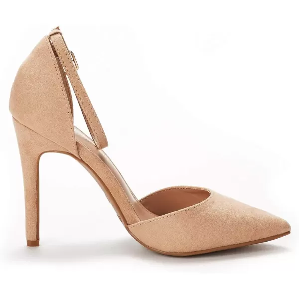 imageDREAM PAIRS Womens OppointedLacey Pump ShoeNude Suede